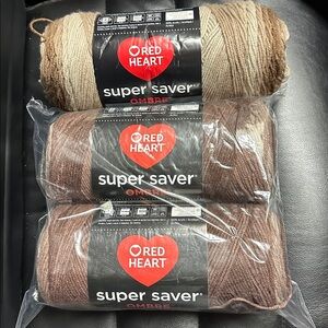 Red Heart Super Saver Ombre Yarn - Brown Shades